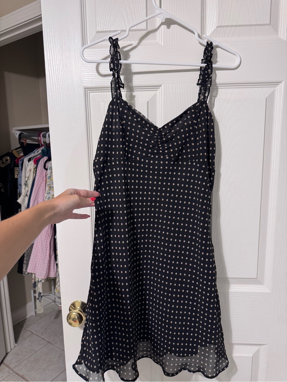 Urban outfitters Black Polka Dot Spaghetti Strap Dress